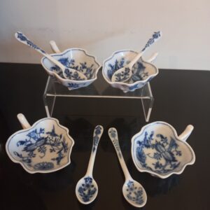 Four beautiful Meissen dishes with spoons
