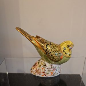 Royal Crown Derby paperweight Green Budgerigar Ltd Edition