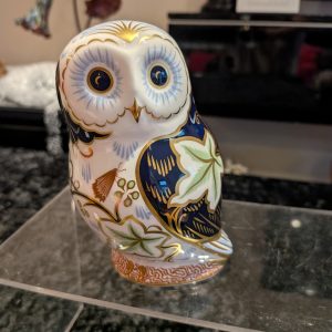 Royal Crown Derby 'Twilight Owl' with gold stopper