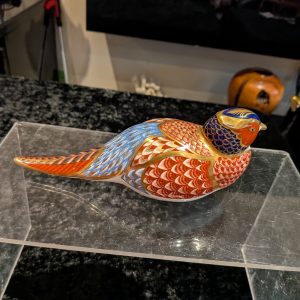 Royal Crown Derby paperweight Pheasant - gold stopper
